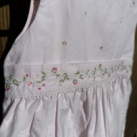 Vintage‎ Gymboree Baby Girl Dress Size 3T Pink Embroidered Flowers Eyelet - Picture 2 of 6